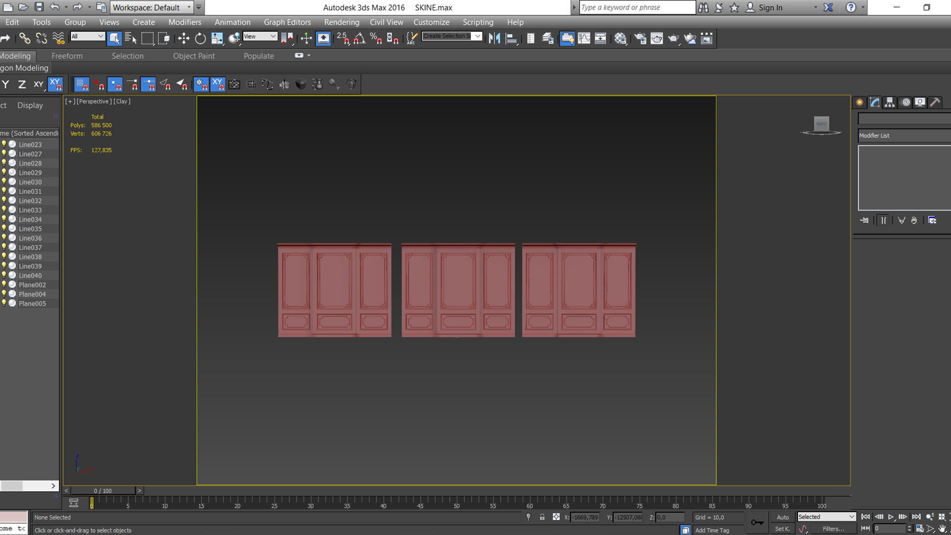 Wall Molding  Low-poly 3D model_11
