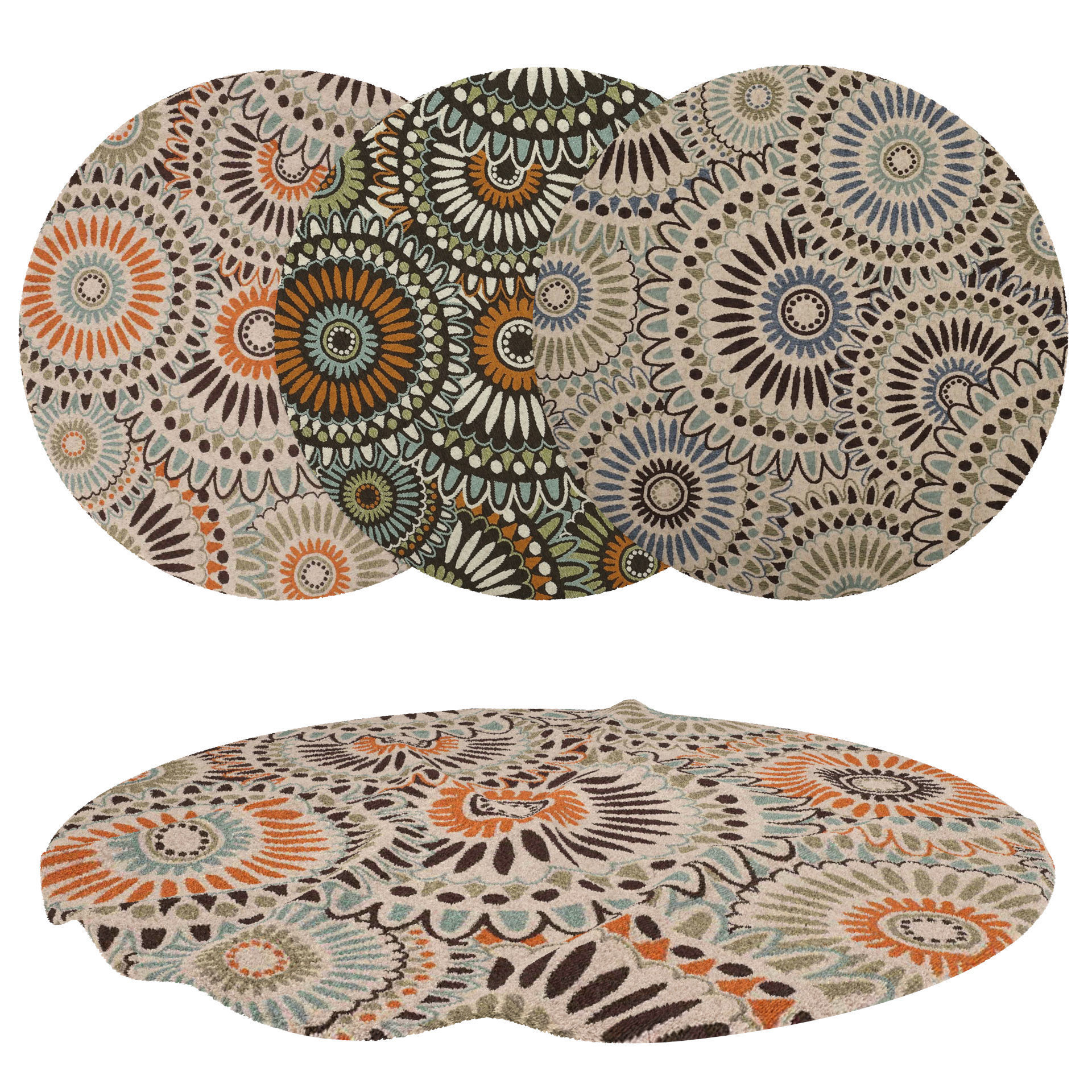 16 in 1 Rug Collection No 4 Low-poly 3D model_9