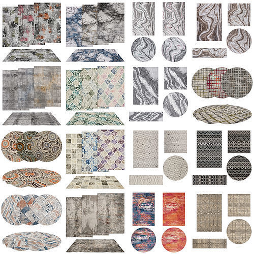 16 in 1 Rug Collection No 4 Low-poly 3D model