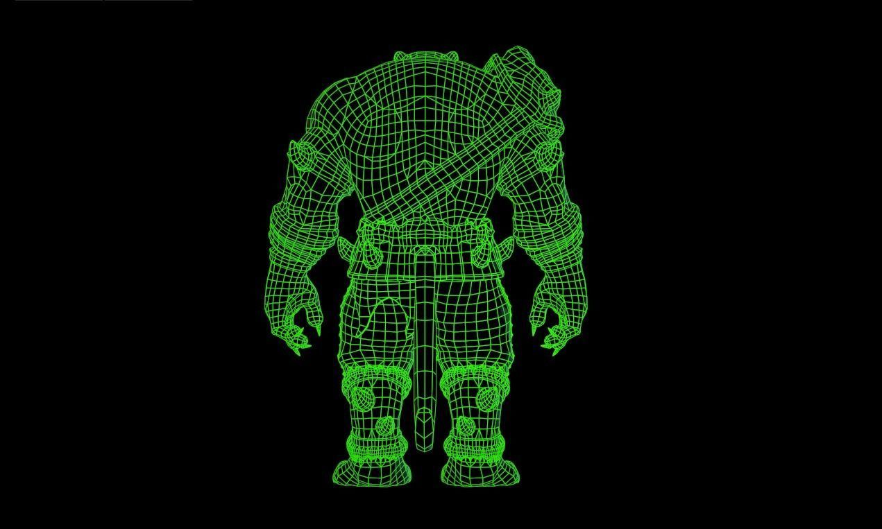 Tiger warrior Low-poly Animated 3D model Low-poly 3D model_9