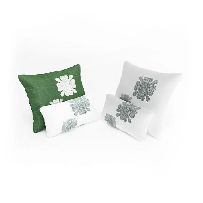 Freen And White Decorative Pillows 3D model_0