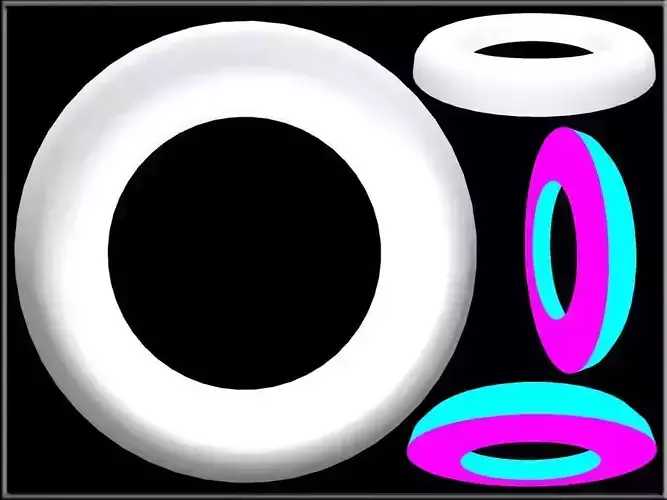Half Torus Low-poly 3D model