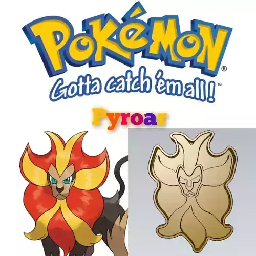 Amazing Pokemon Pyroar Cookie Cutter Stamp Cake Decorating 