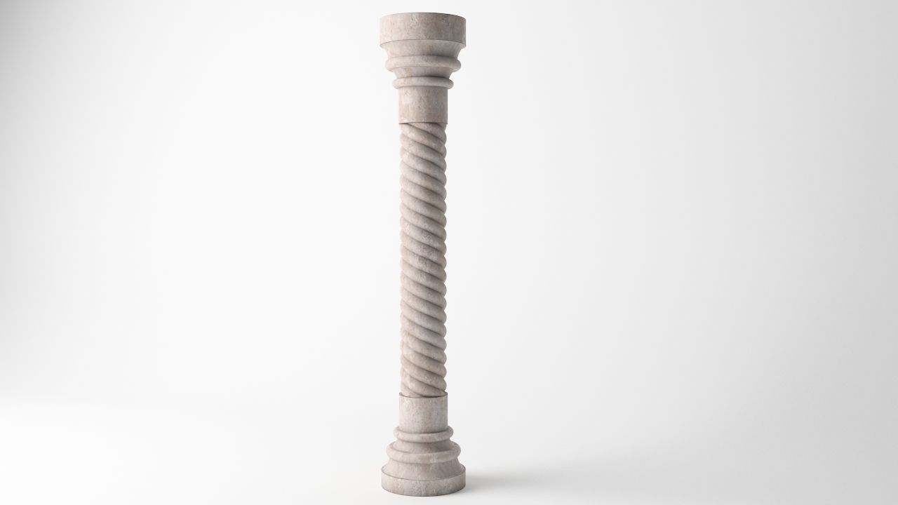 Antique Column 01 Low-poly 3D model_2