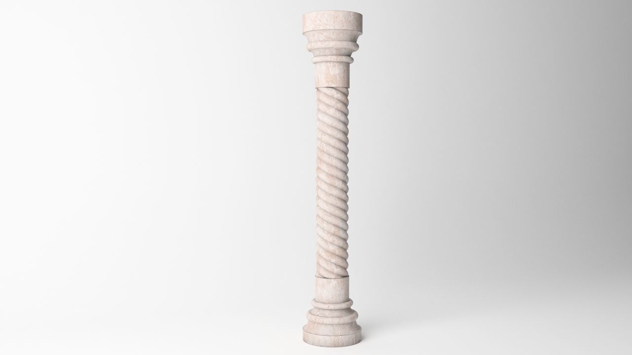 Antique Column 01 Low-poly 3D model_3