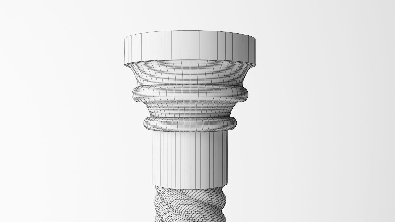 Antique Column 01 Low-poly 3D model_7