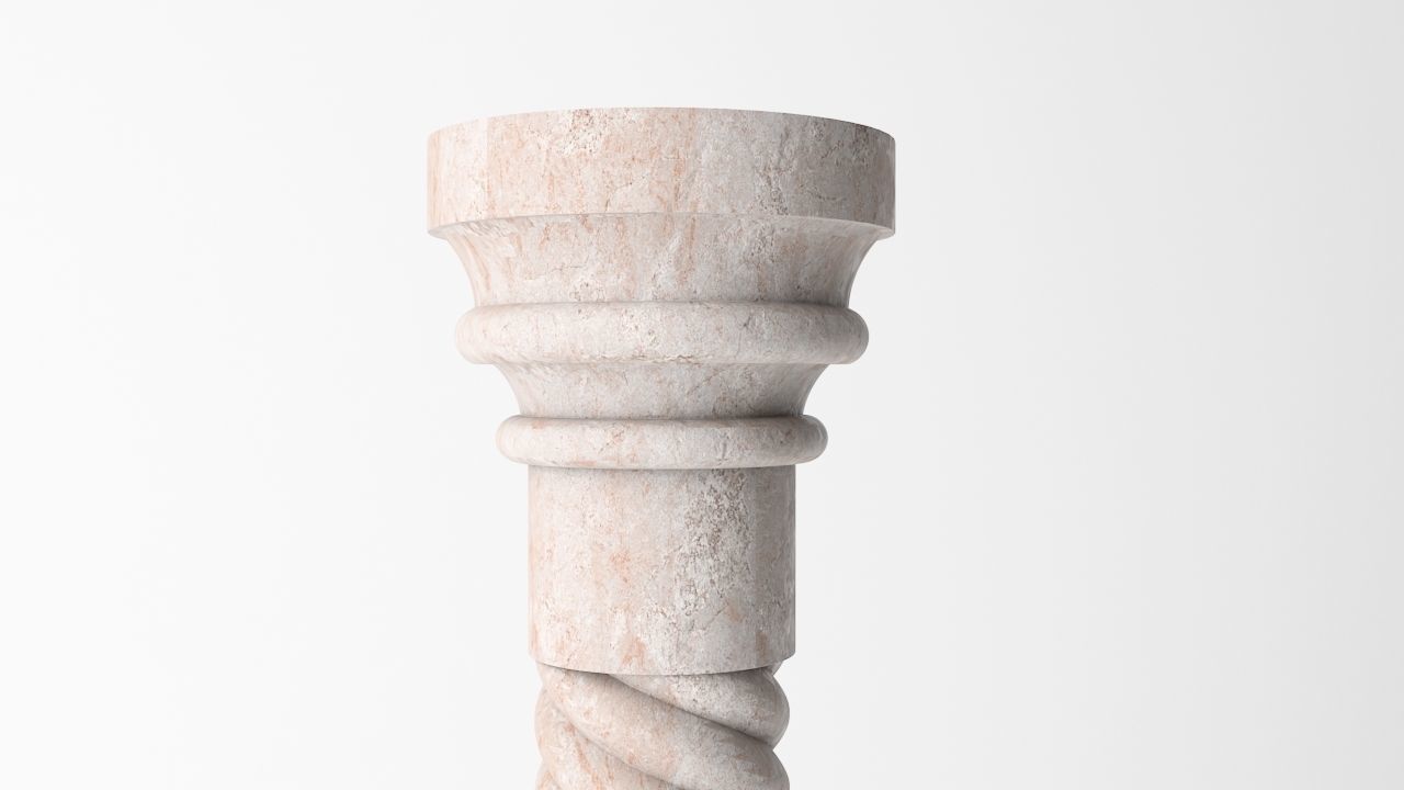 Antique Column 01 Low-poly 3D model_6