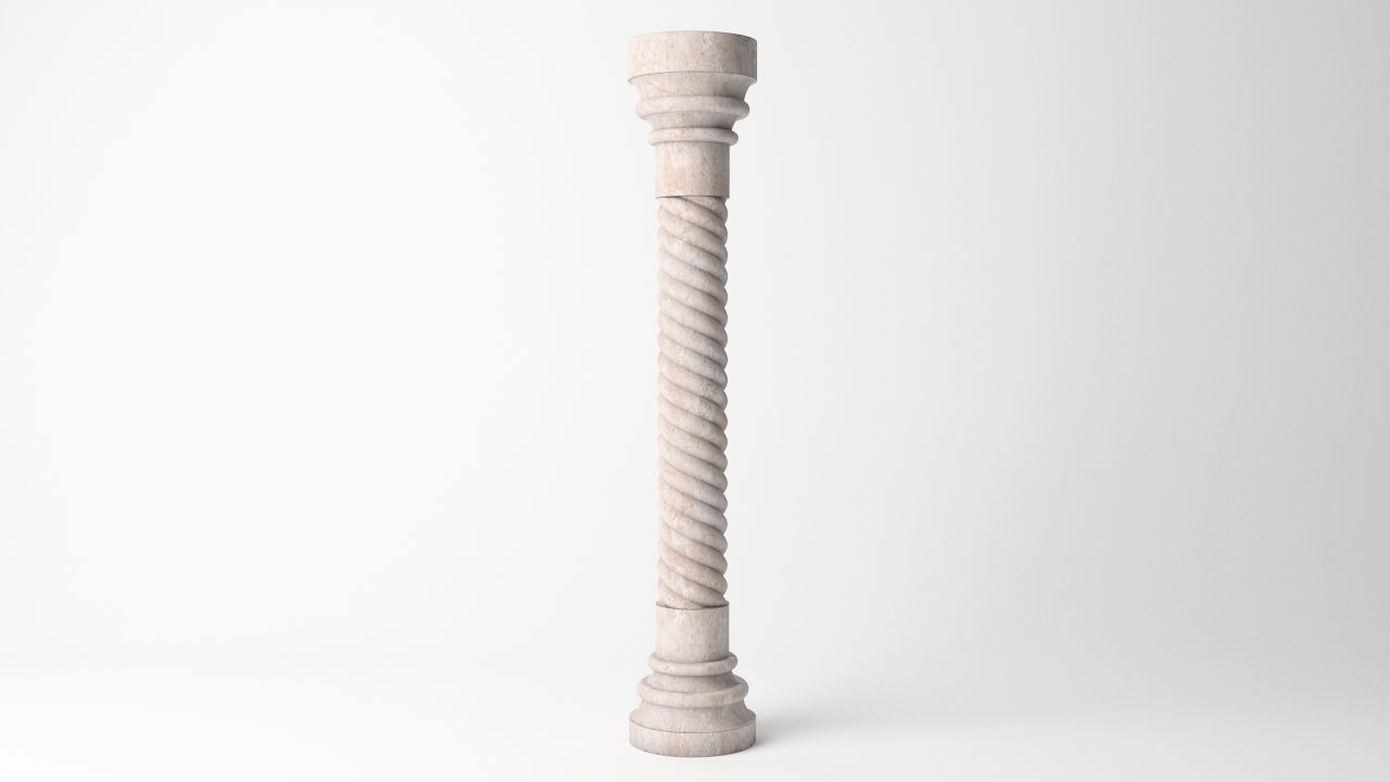 Antique Column 01 Low-poly 3D model_4