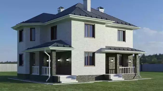 3d model of a cottage