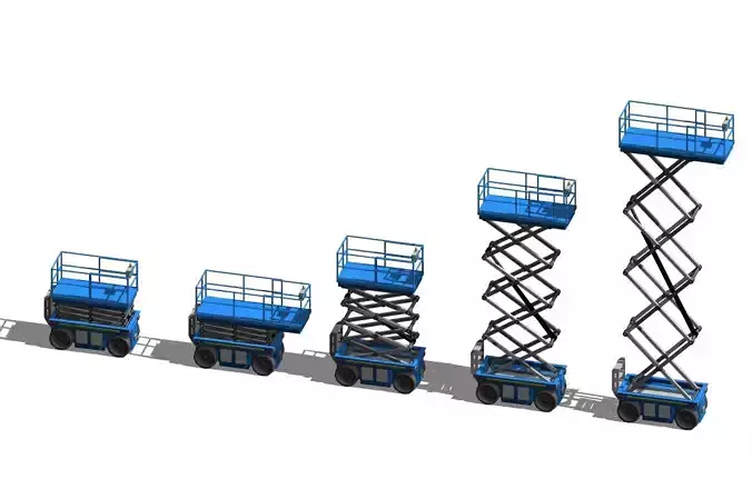 MS-08-PARAMETRIC SCISSOR LIFT PLATFORM 3D MODEL REVIT FAMILY  3D model