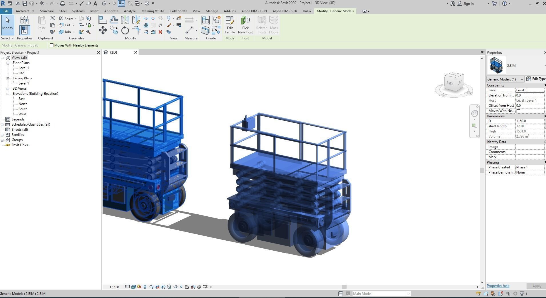MS-08-PARAMETRIC SCISSOR LIFT PLATFORM 3D MODEL REVIT FAMILY 3D model_2
