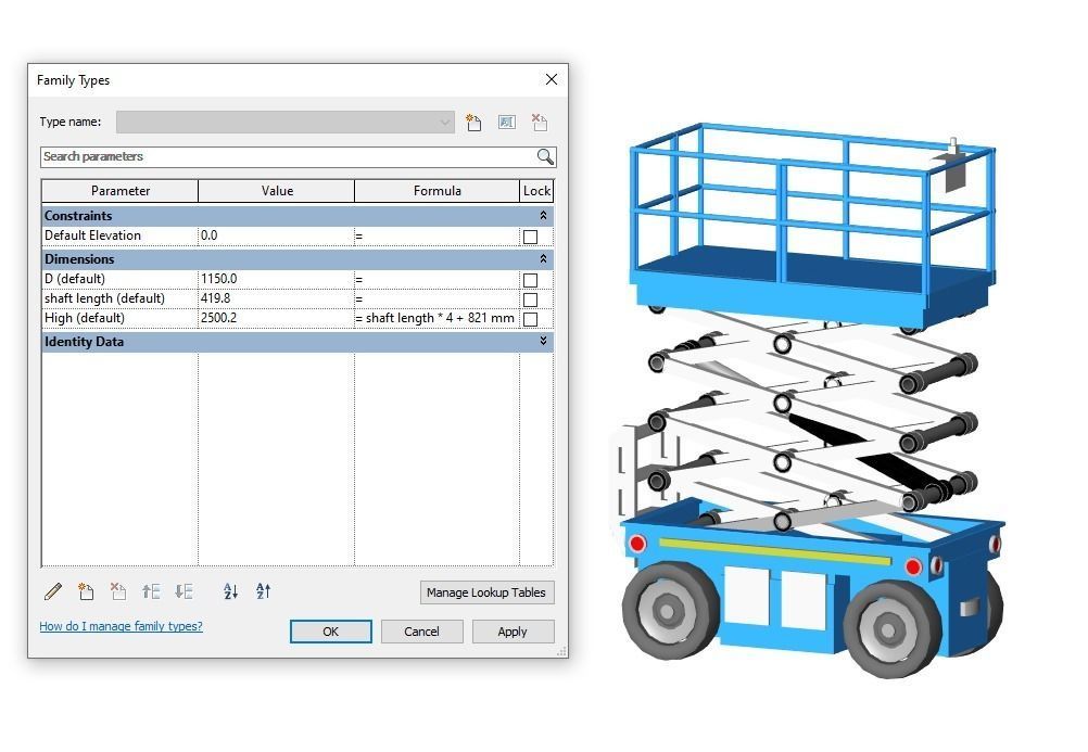 MS-08-PARAMETRIC SCISSOR LIFT PLATFORM 3D MODEL REVIT FAMILY 3D model_9
