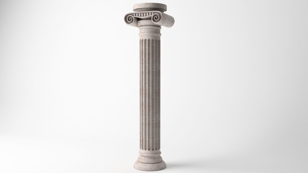 Antique Column 02 Low-poly 3D model_2