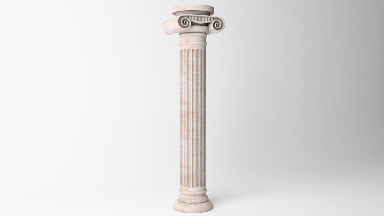 Antique Column 02 Low-poly 3D model_3