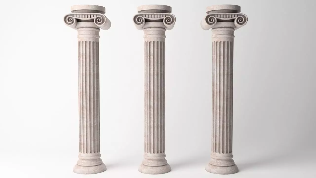 Antique Column 02 Low-poly 3D model_0