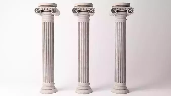 Antique Column 02 Low-poly 3D model