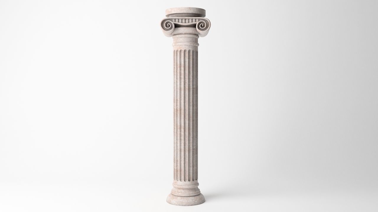 Antique Column 02 Low-poly 3D model_4