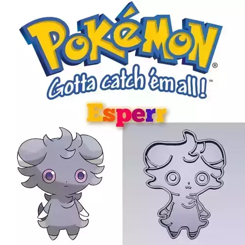Amazing Pokemon Espurr Cookie Cutter Stamp Cake Decorating  3D model