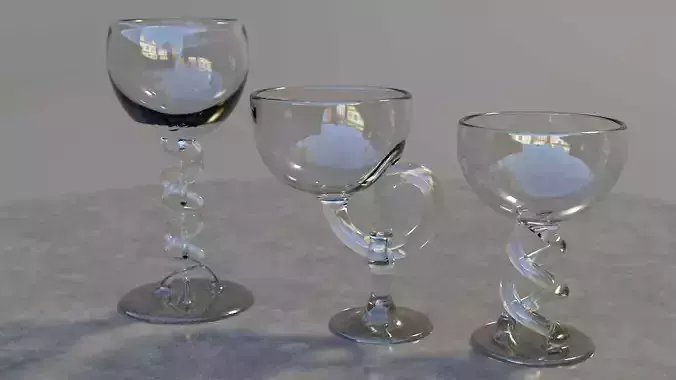 designed glass 3D model