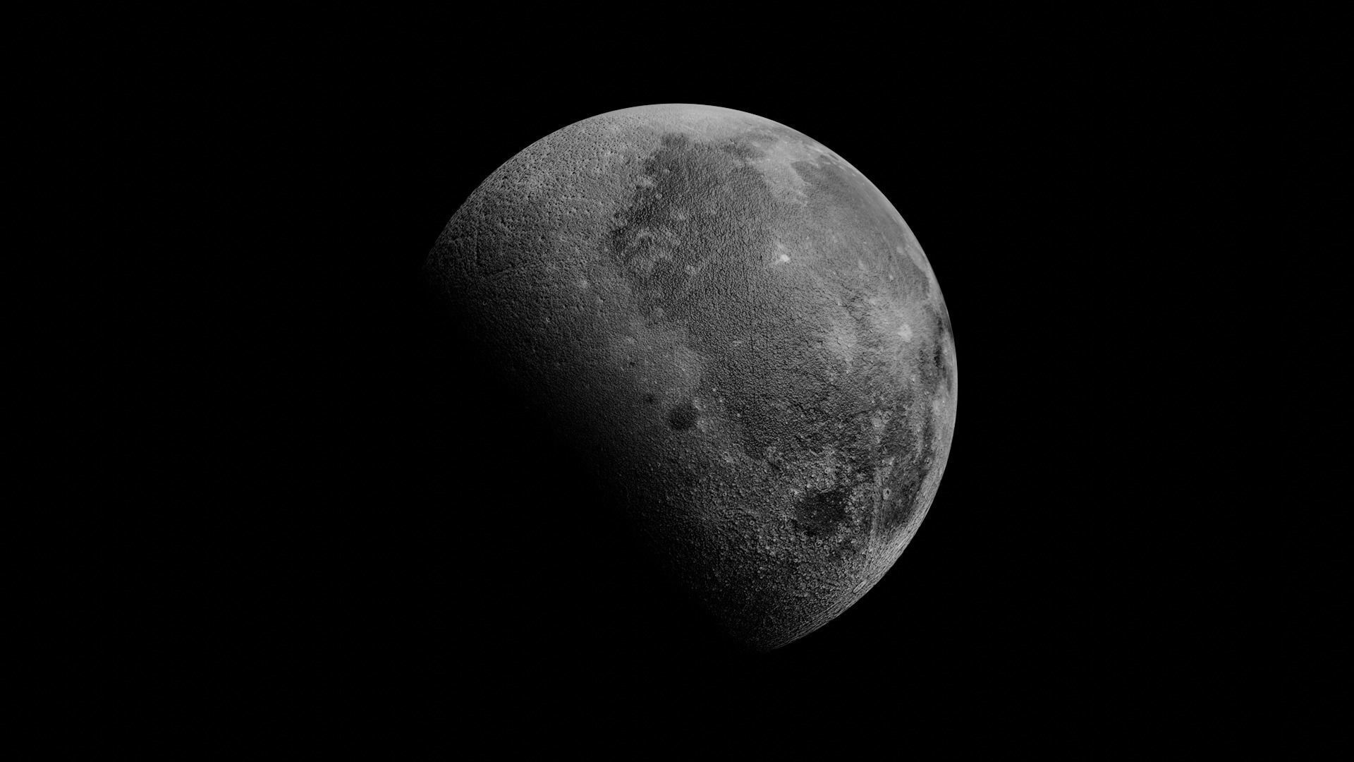 Realistic moon 3D model_1