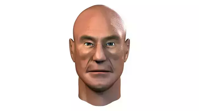 patrick stewart 3d model low poly high quality