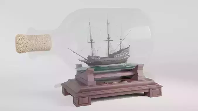 Ship-in-bottle ship in bottle