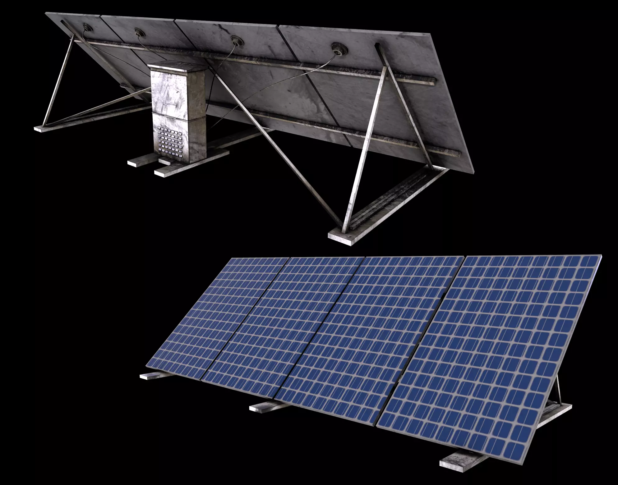 Solar Panel Low-poly 3D model_0