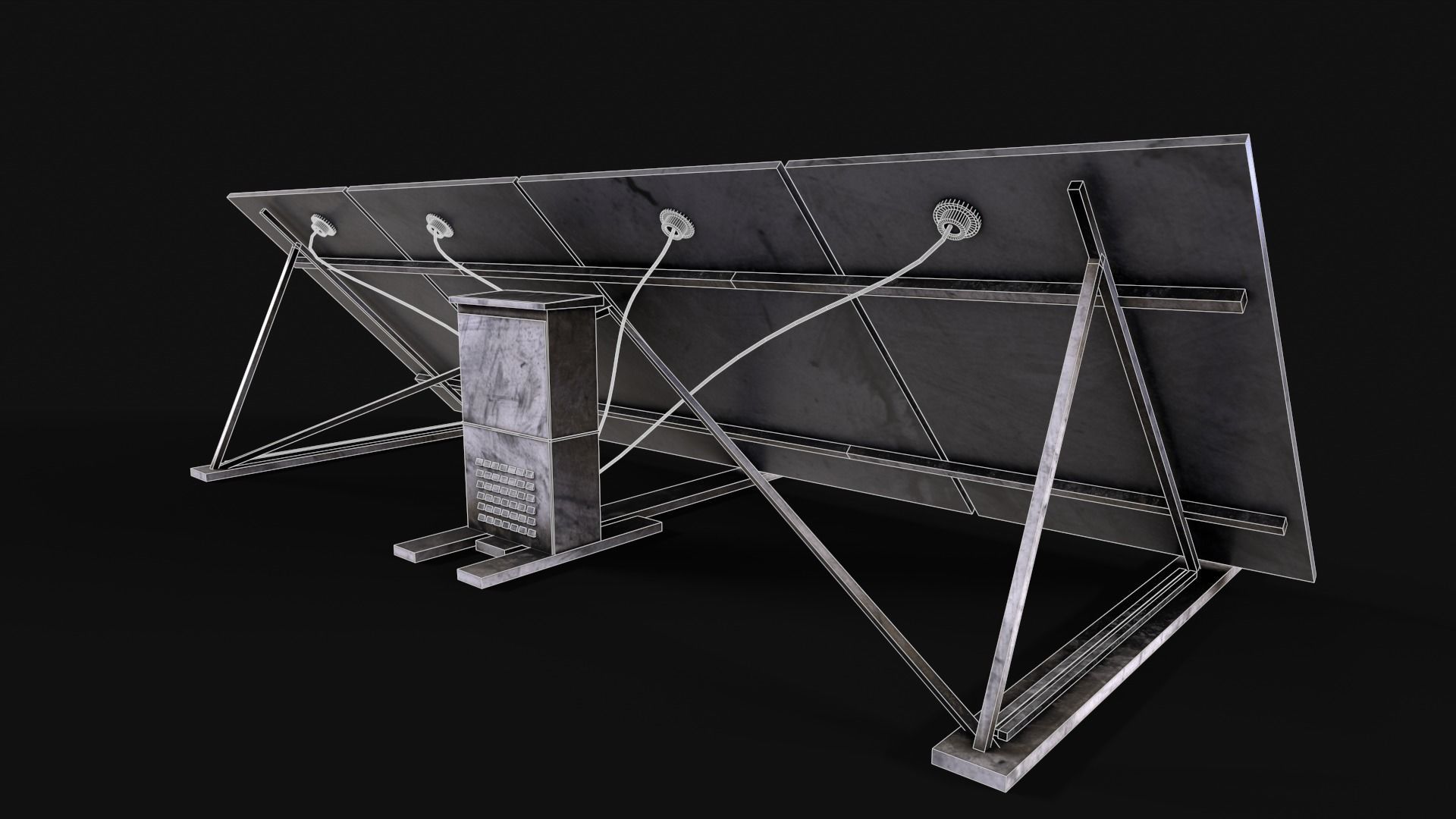 Solar Panel Low-poly 3D model_9