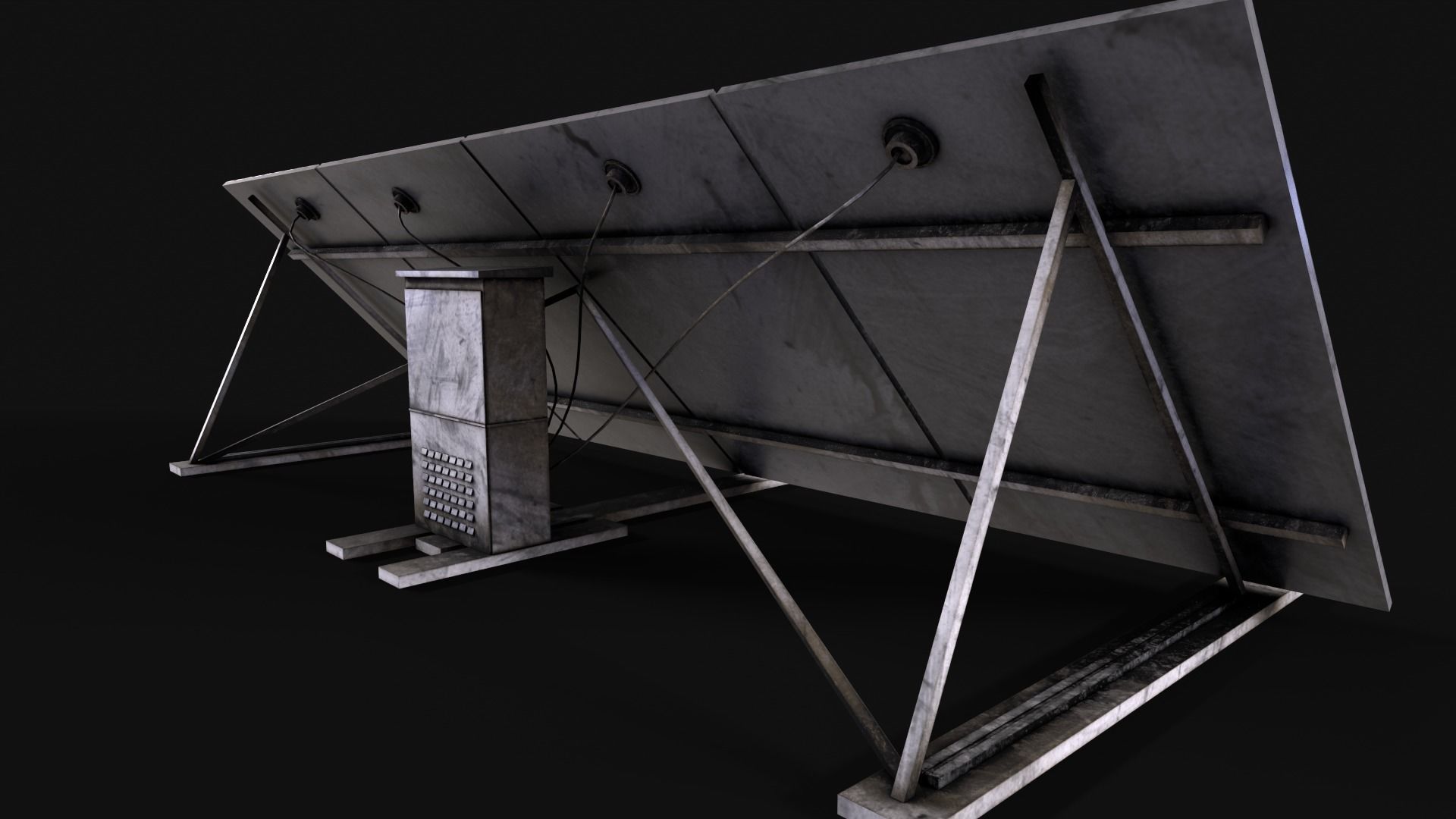 Solar Panel Low-poly 3D model_8