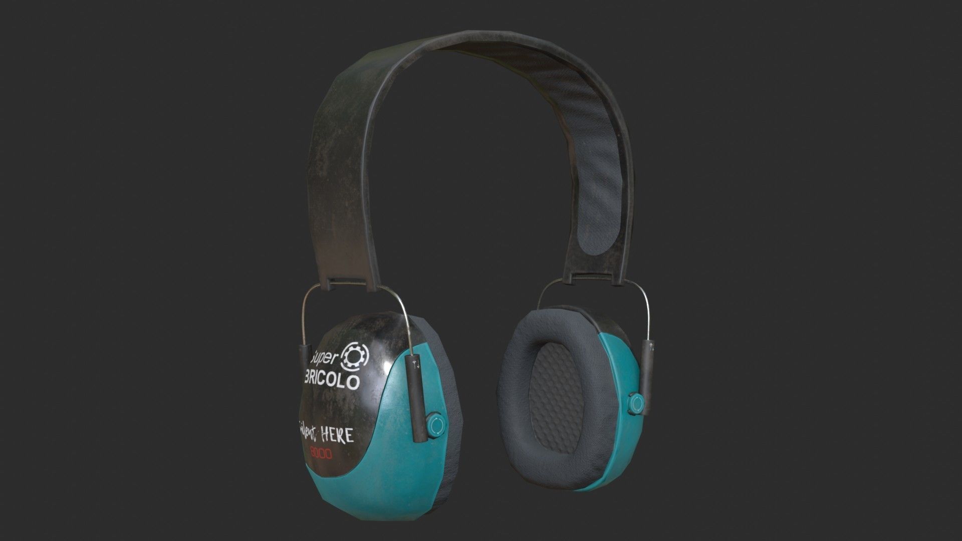 Hearing Protection - Earmuffs Low-poly 3D model_3