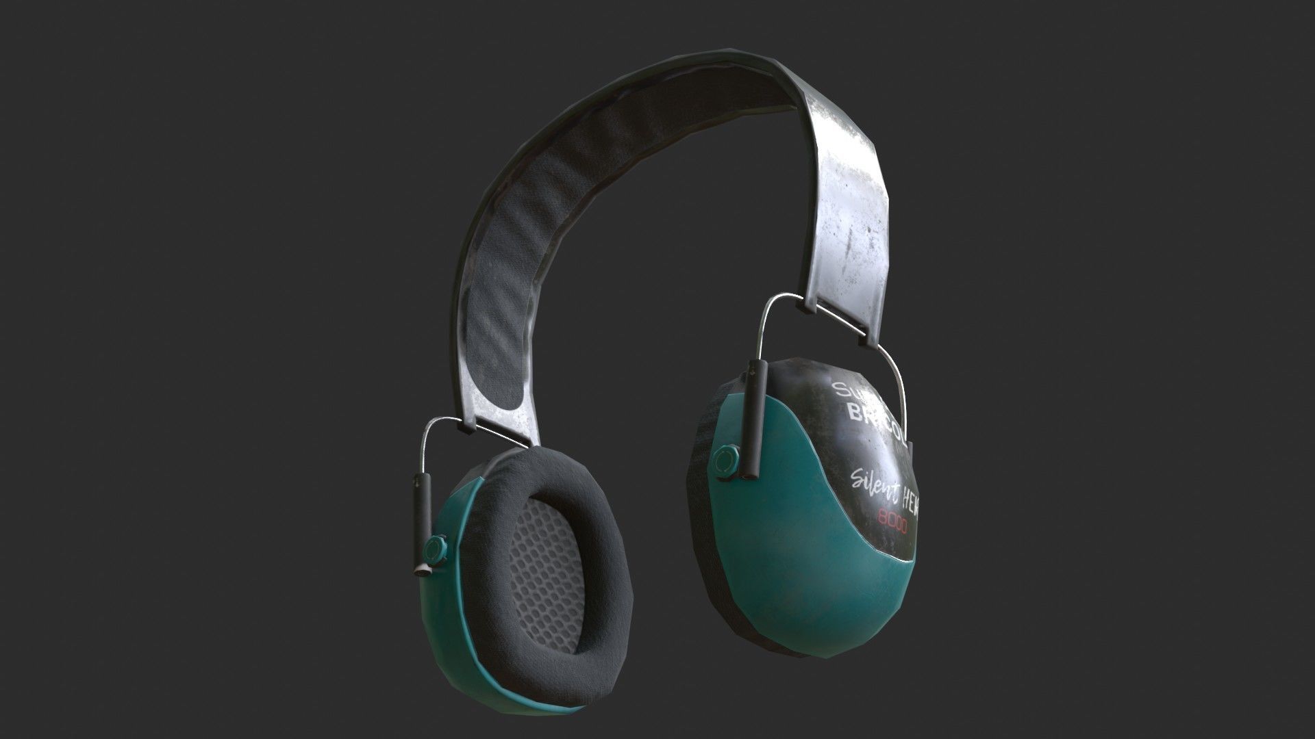 Hearing Protection - Earmuffs Low-poly 3D model_8