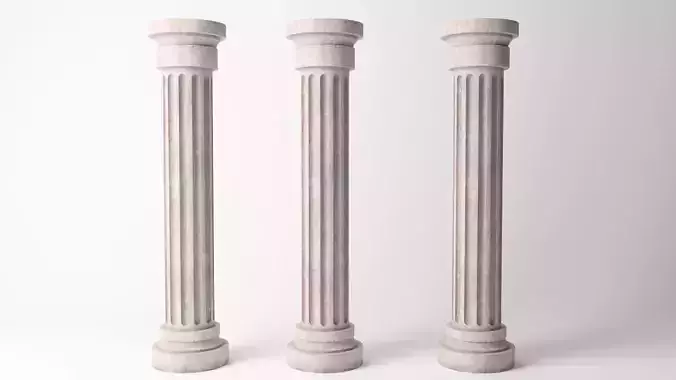 Antique Column 03 Low-poly 3D model