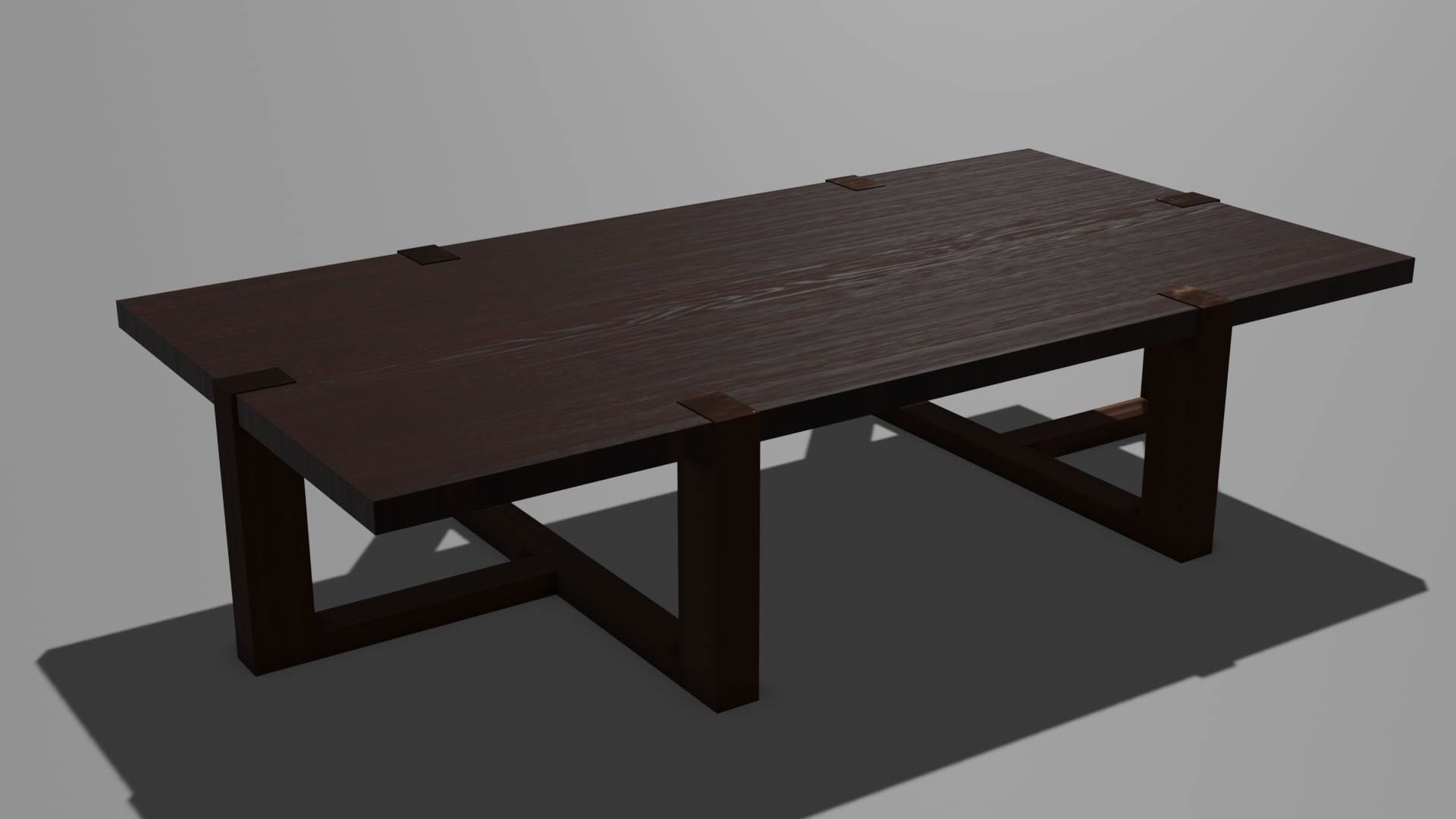 Coffee table Low-poly 3D model_2
