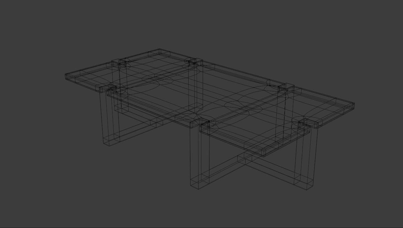 Coffee table Low-poly 3D model_5