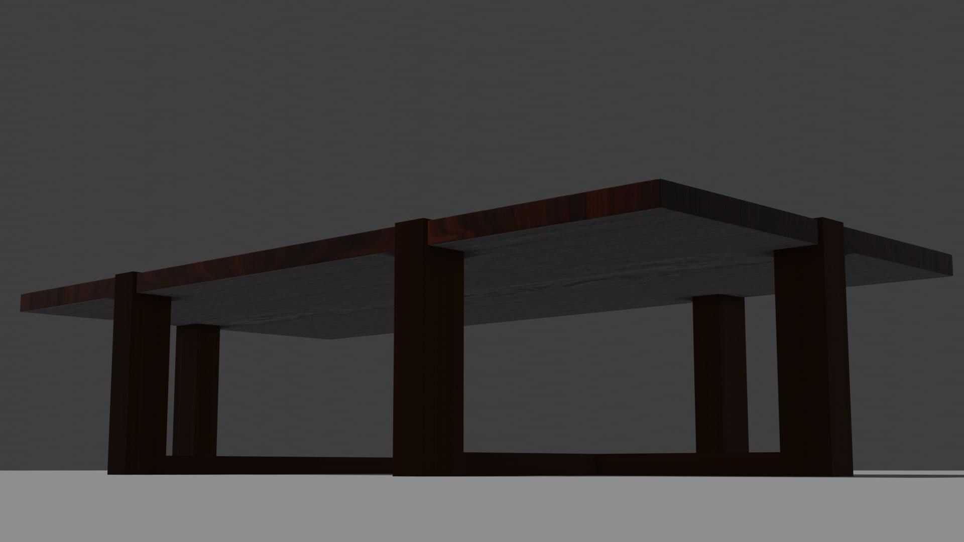 Coffee table Low-poly 3D model_4