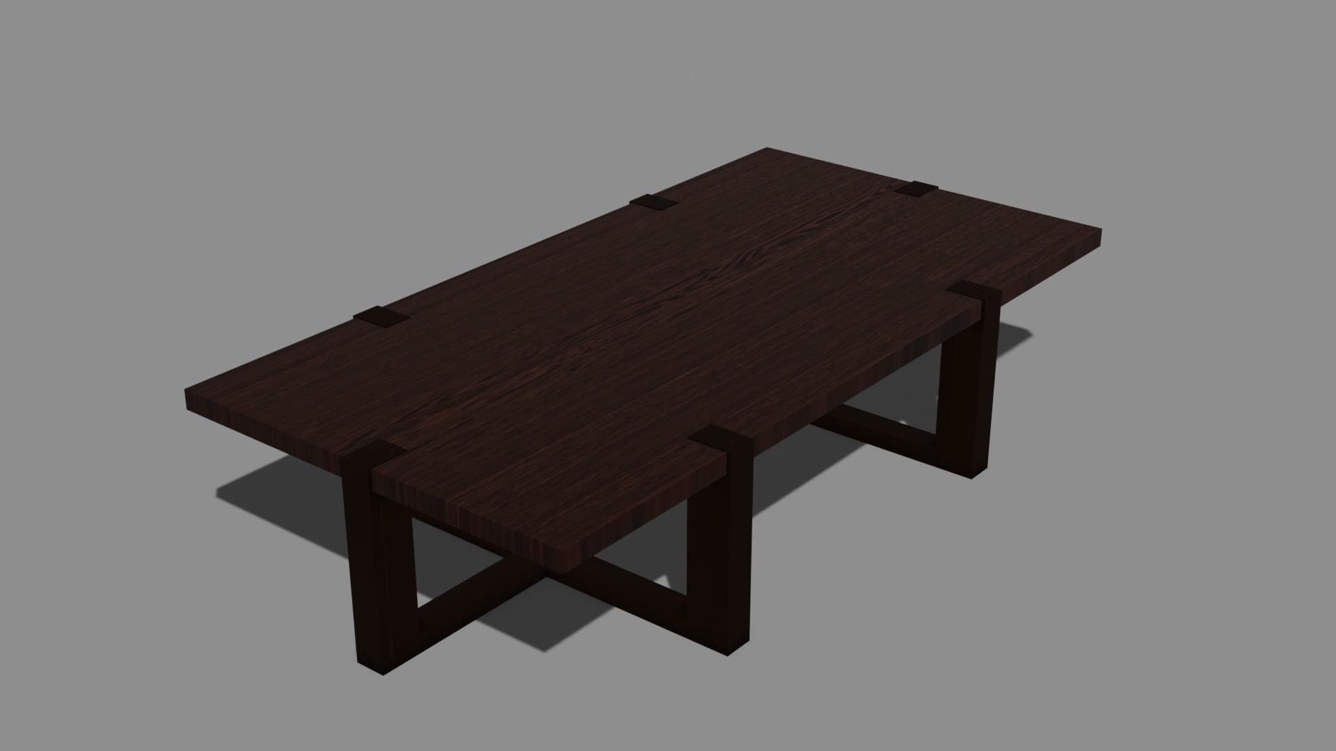 Coffee table Low-poly 3D model_3