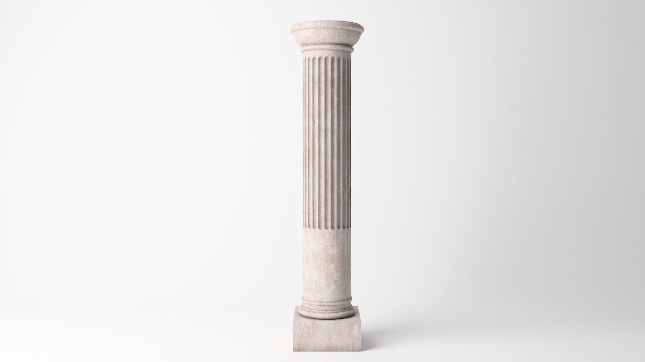 Antique Column 04 Low-poly 3D model_1
