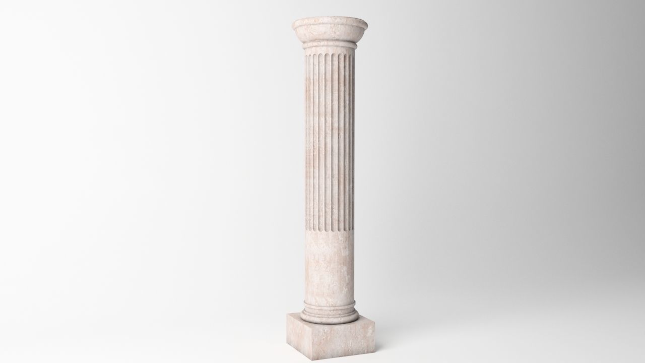 Antique Column 04 Low-poly 3D model_3