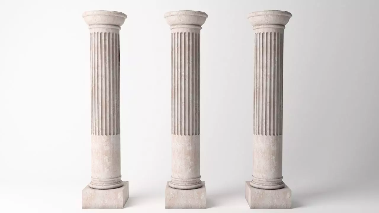 Antique Column 04 Low-poly 3D model_0