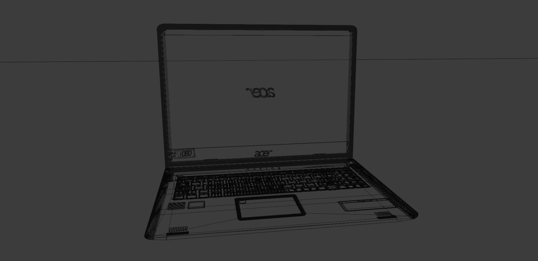 Acer Laptop Blender Free low-poly 3D model_7