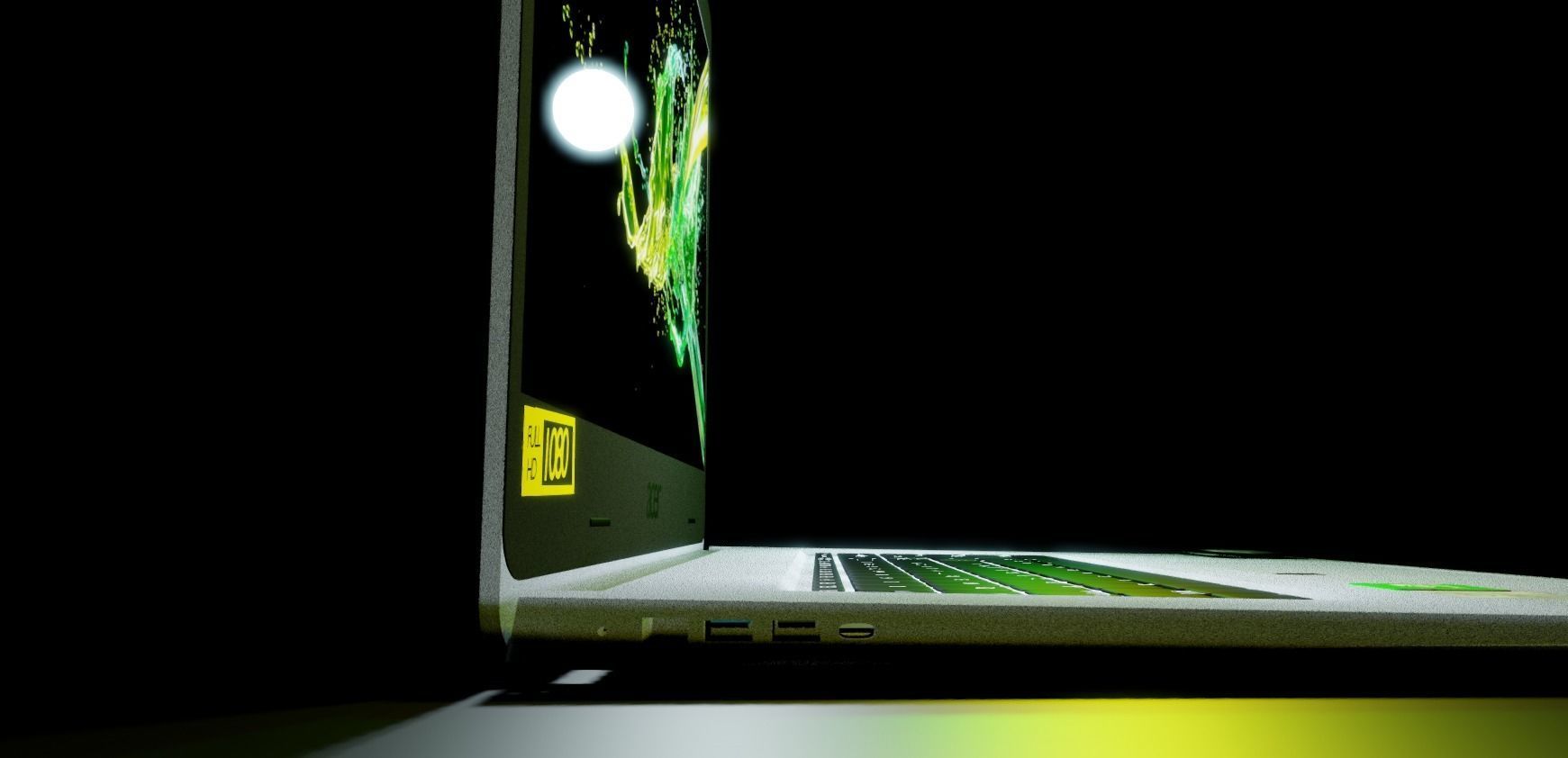 Acer Laptop Blender Free low-poly 3D model_1