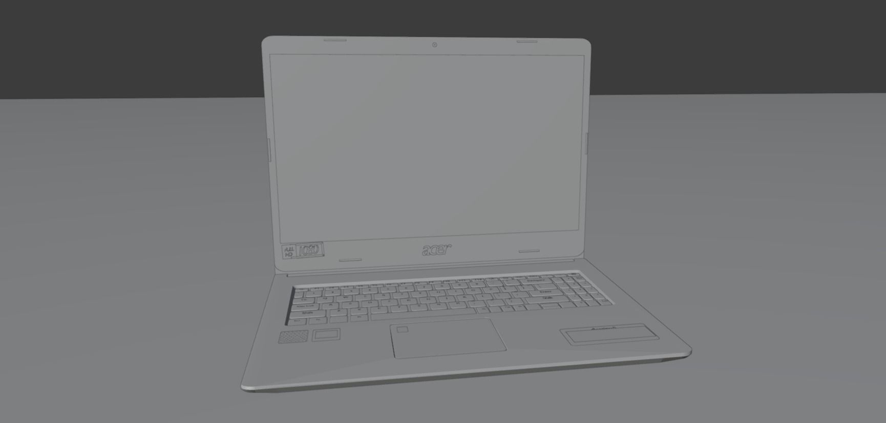 Acer Laptop Blender Free low-poly 3D model_6
