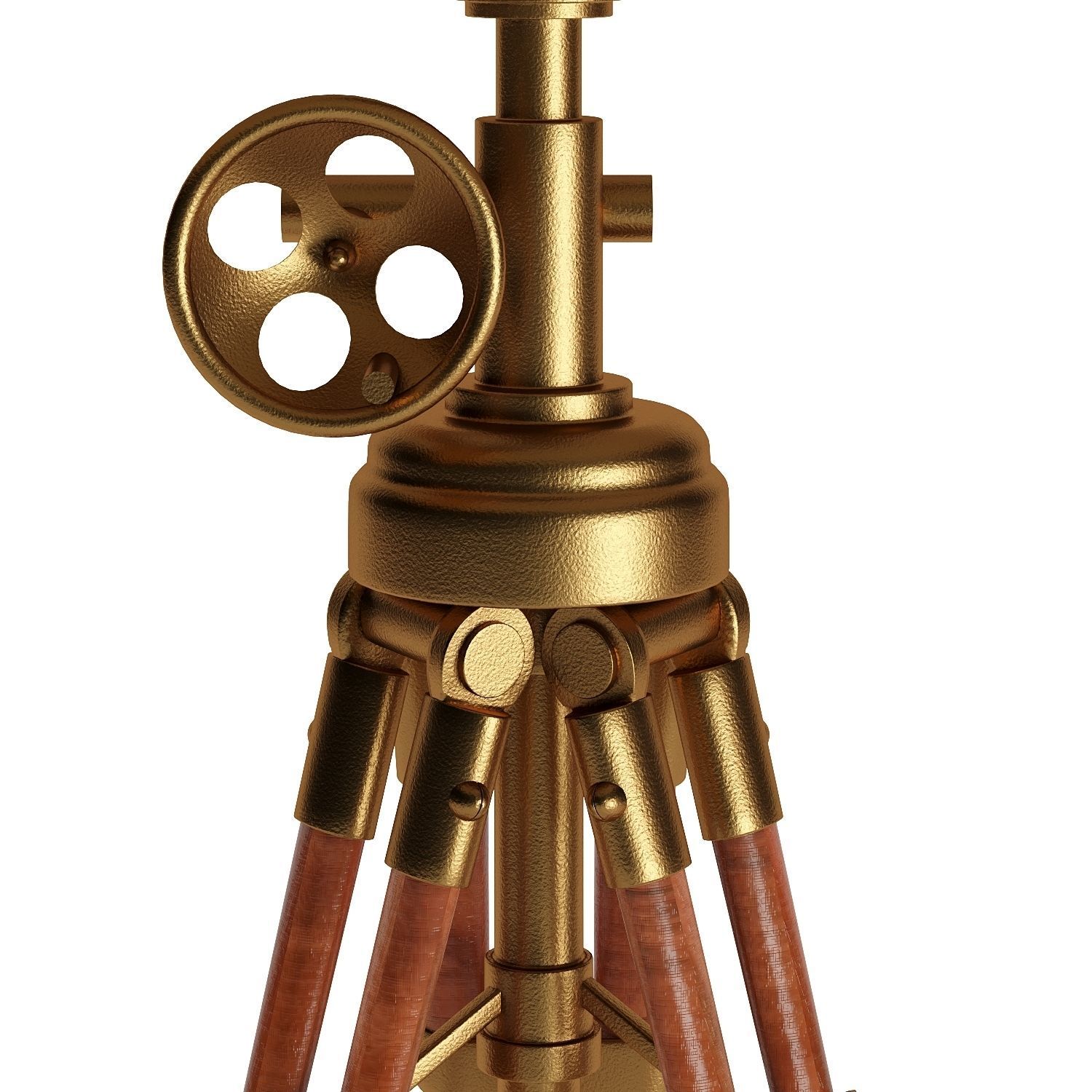 Vintage Tripod Floor Lamp 3D model_2