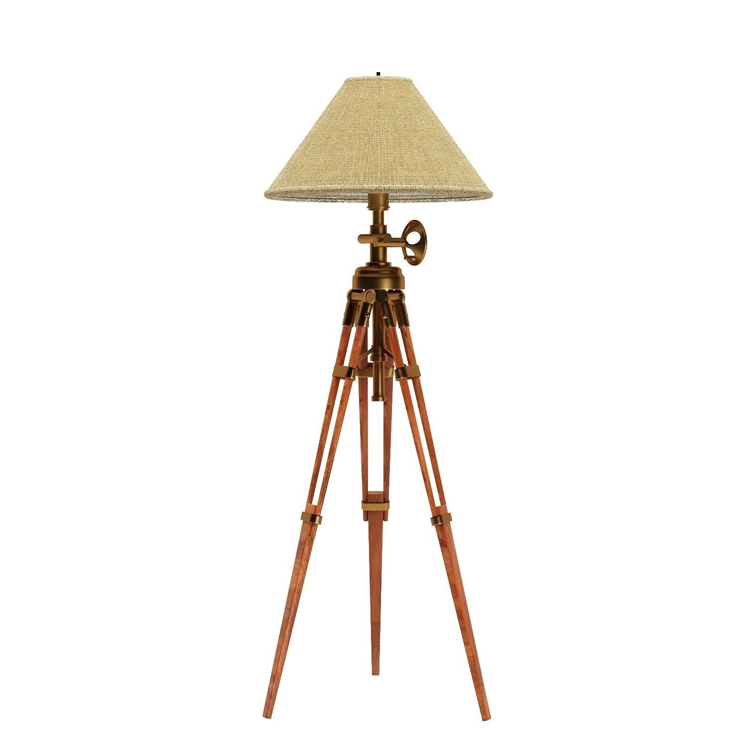 Vintage Tripod Floor Lamp 3D model_1