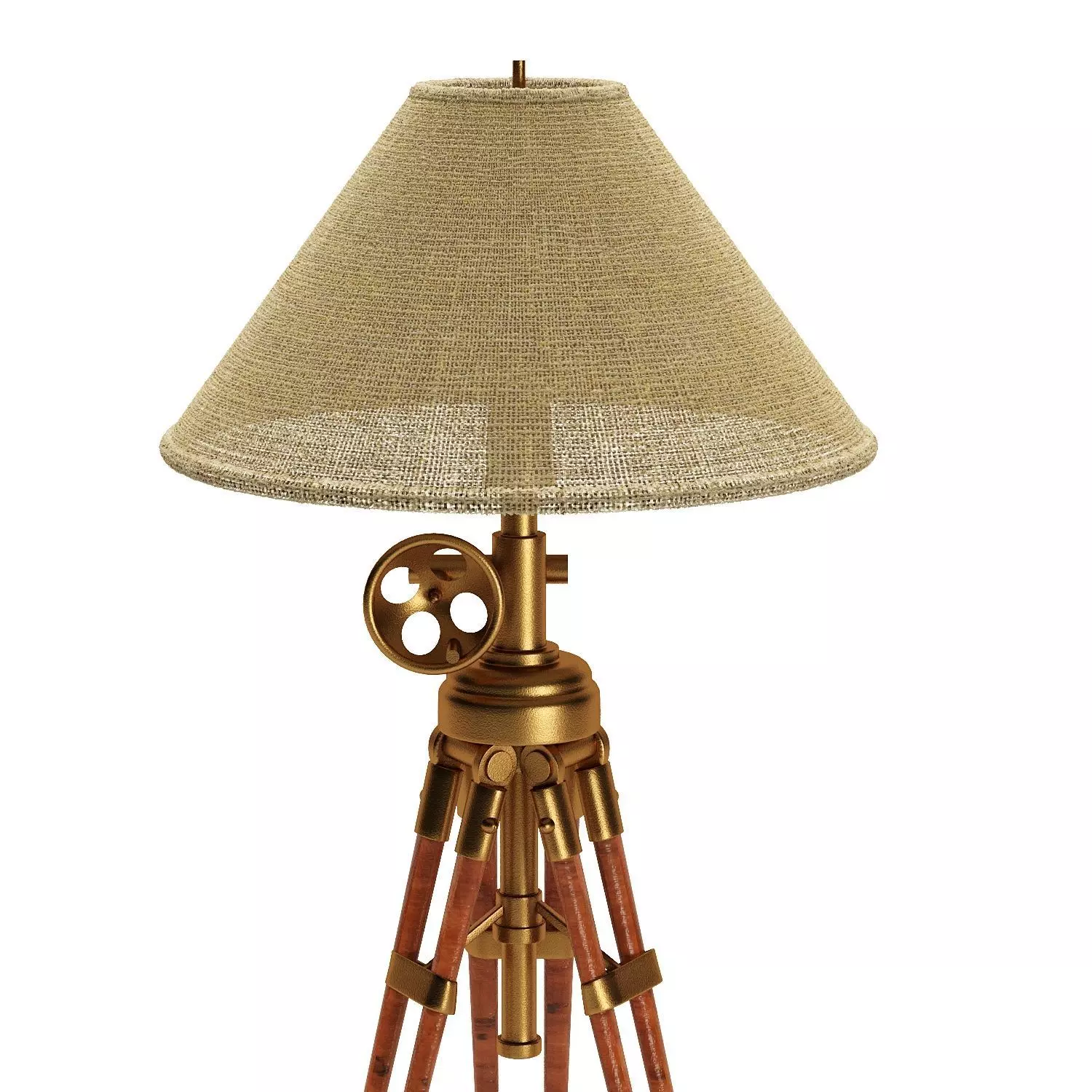 Vintage Tripod Floor Lamp 3D model_0