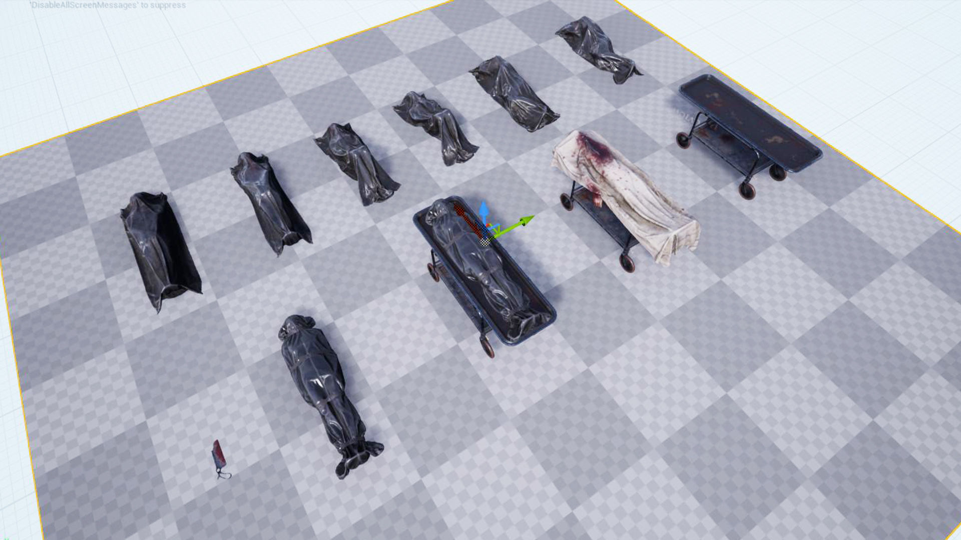 Corpses Bodybags set 1 UE4 Low-poly 3D model_17