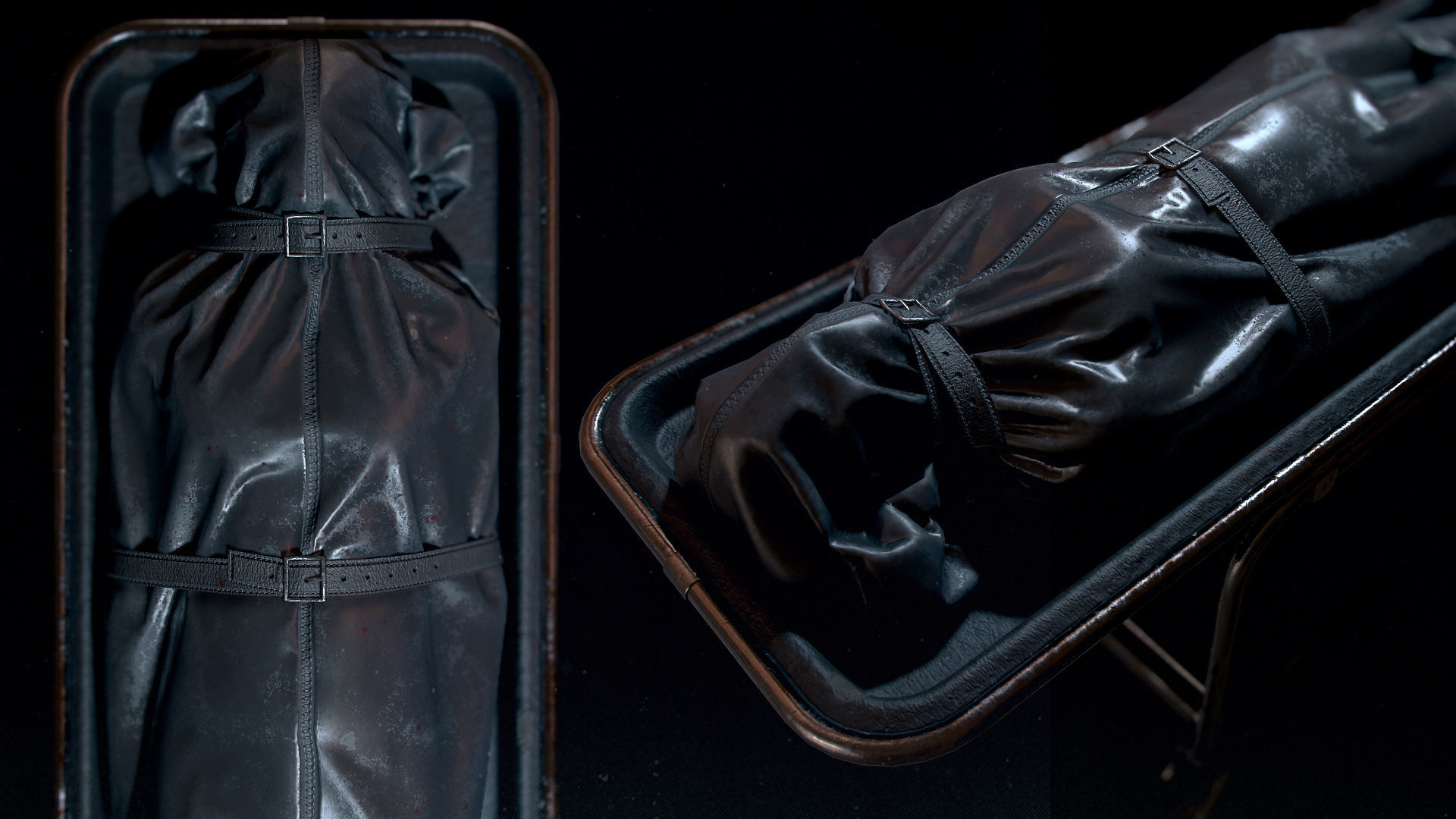 Corpses Bodybags set 1 UE4 Low-poly 3D model_9