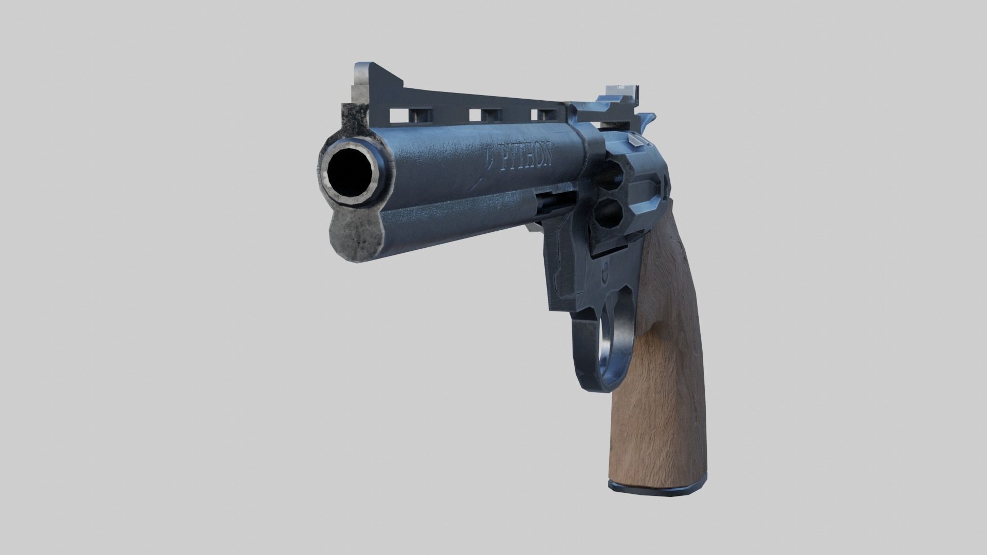  Revolver Magnum Colt Python Low-poly 3D model_2