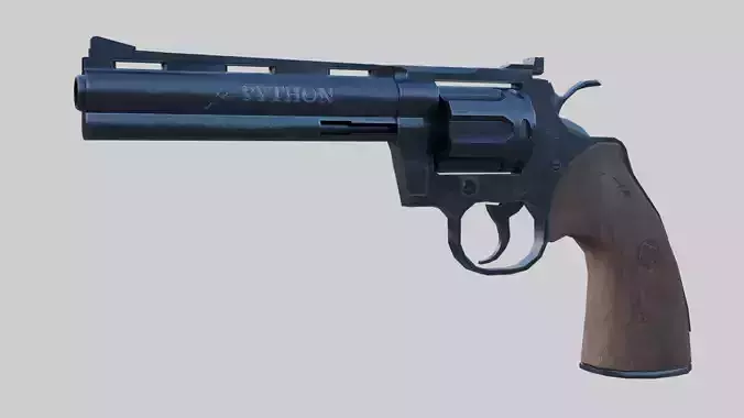  Revolver Magnum Colt Python Low-poly 3D model