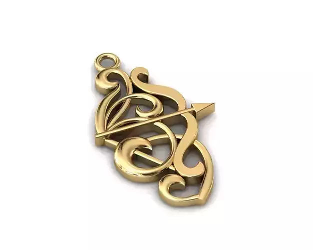 pendant arrow in gold